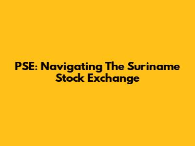 PSE: Navigating The Suriname Stock Exchange
